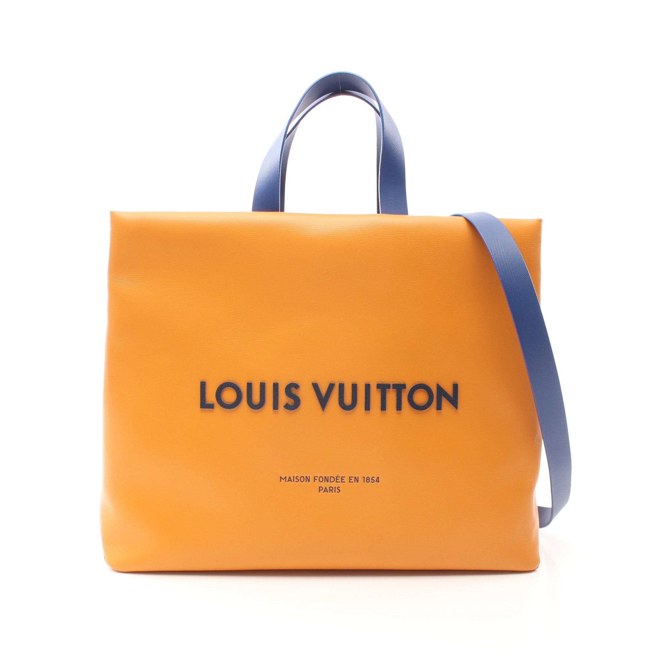 Louis Vuitton Louis Vuitton Shopper Tote Mm Saffron Handbag Bag Leather Orange Size ONE SIZE - 1 Thumbnail