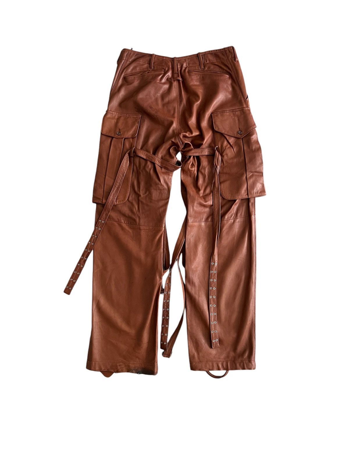 Jean Paul Gaultier Jean Paul Gaultier Brown Leather Bondage Pants Size 30" / US 8 / IT 44 - 2 Thumbnail