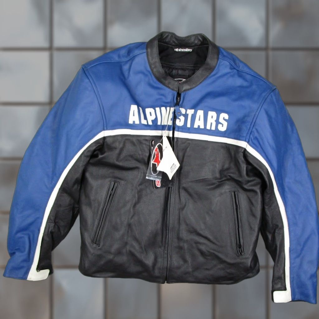 Alpinestars Alpinestars Barcelona Leather Jacket Mens 50 Black Blue Motorcycle 310087 Size US XL / EU 56 / 4 - 1 Thumbnail
