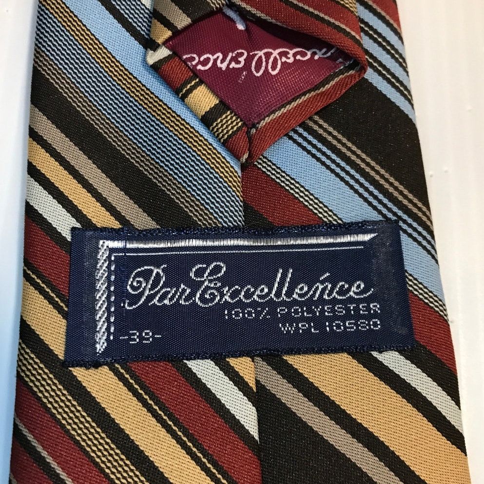 Other Par Excellence: Striped Short Wide Necktie Size ONE SIZE - 3 Thumbnail
