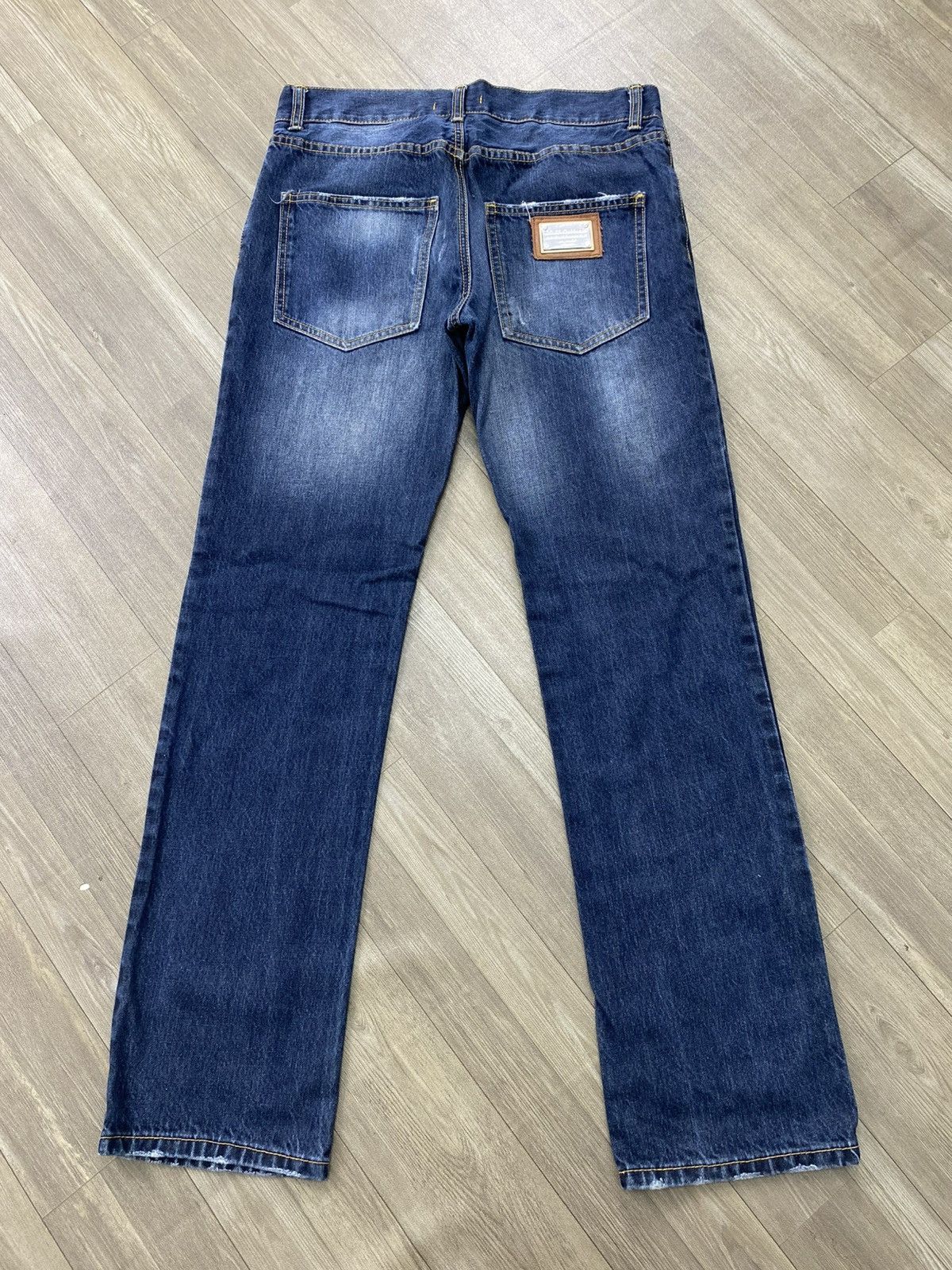 Dolce & Gabbana 2000s Dolce Gabbana Distressed Faded Straight Jeans Luxury Size US 34 / EU 50 - 17 Thumbnail
