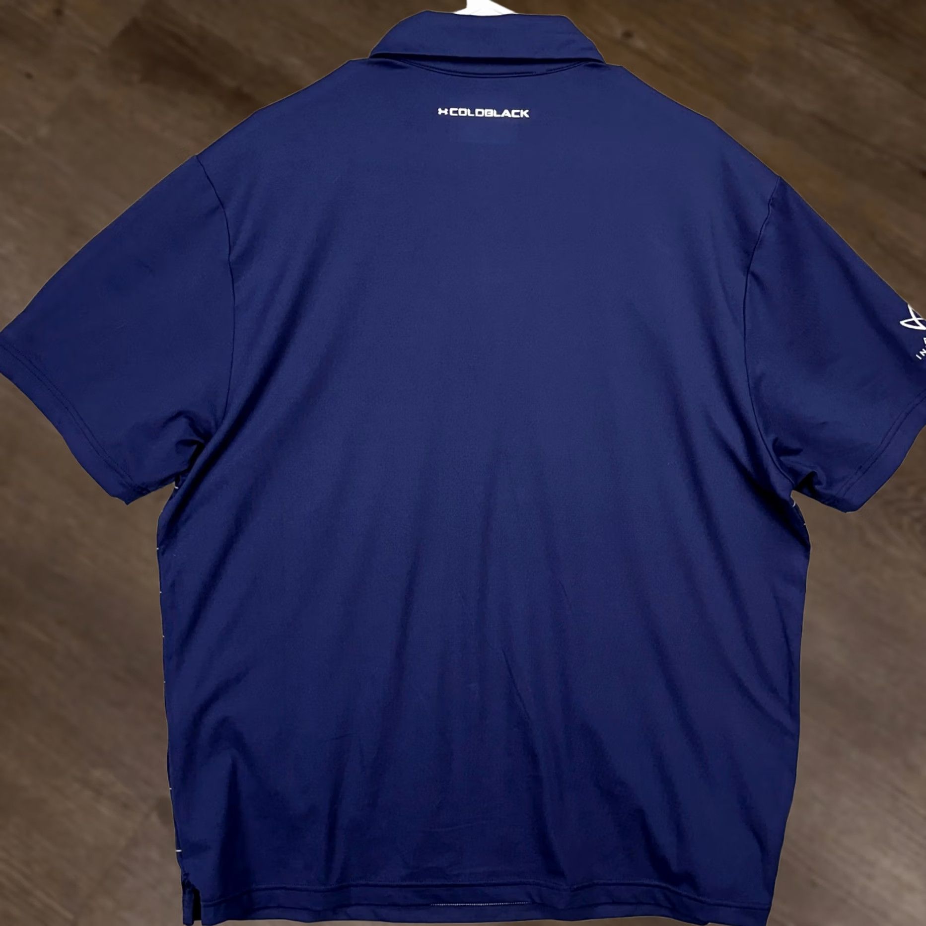Under Armour Under Armour Heat Gear Polo Shirt Mens Large Blue Striped Short Sleeve Rugby Logo Golf Polo Shirt Mens Large Blue Striped Size US L / EU 52-54 / 3 - 1 Thumbnail
