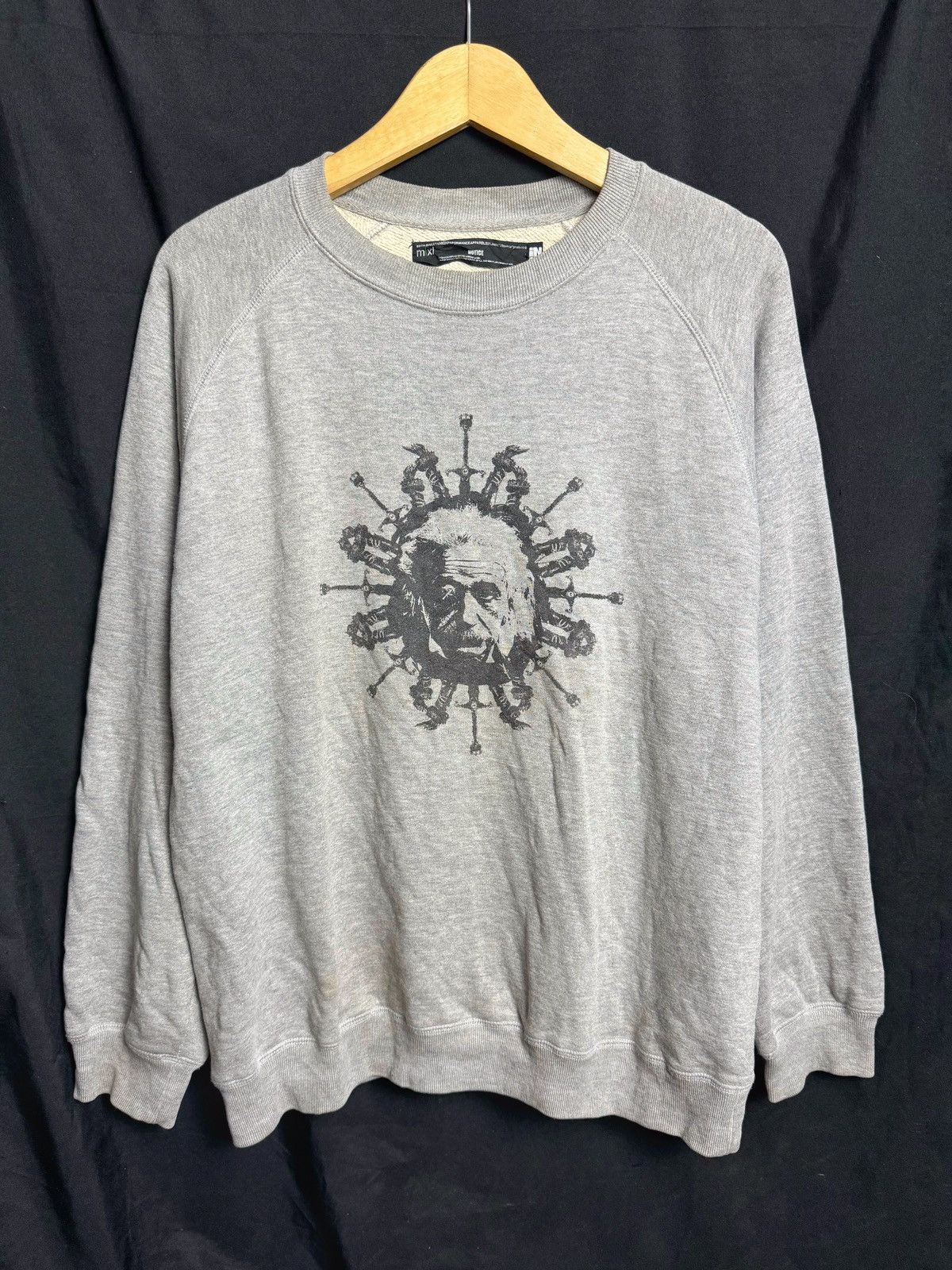 Number (N)ine Number Nine Albert Einstein Brth Breath Sweatshirt 2000s Size US L / EU 52-54 / 3 - 2 Thumbnail
