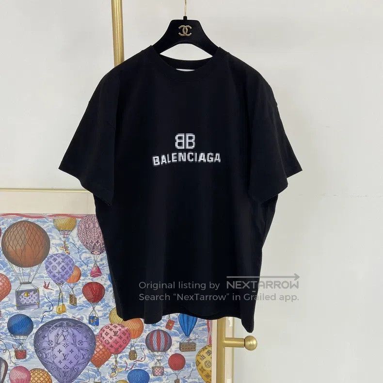 Balenciaga Balenciaga Mosaic Faded Logo BB Letter Loose Shoulder Slee Size US M / EU 48-50 / 2 - 1 Thumbnail