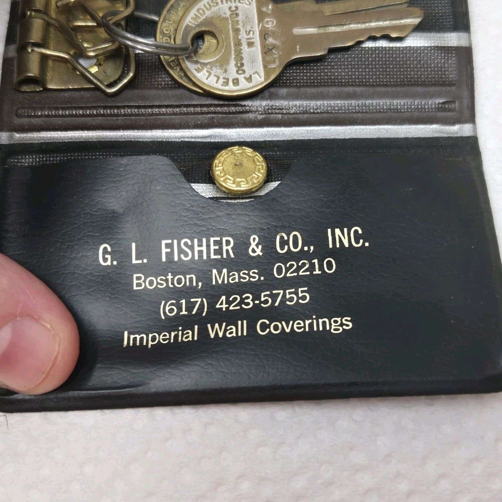 CO VINTAGE Black Leather Key Case Promo Giveaway G.L. Fisher & Co Men Size ONE SIZE - 7 Thumbnail