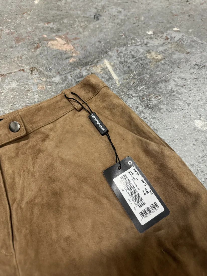Emporio Armani × Vintage AW2020 Emporio Armani Suede Beige Leather Pants Size 26" / US 2 / IT 38 - 11 Thumbnail