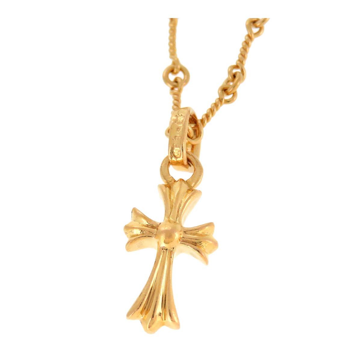 image of Chrome Hearts Gold Cross Chain Necklace, Men's