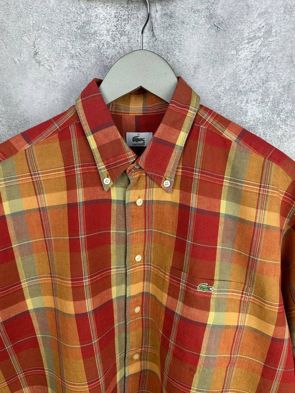 Lacoste Lacoste Vintage Linen/Cotton Plaid SS Button Up Shirt Size US M / EU 48-50 / 2 - 4 Thumbnail