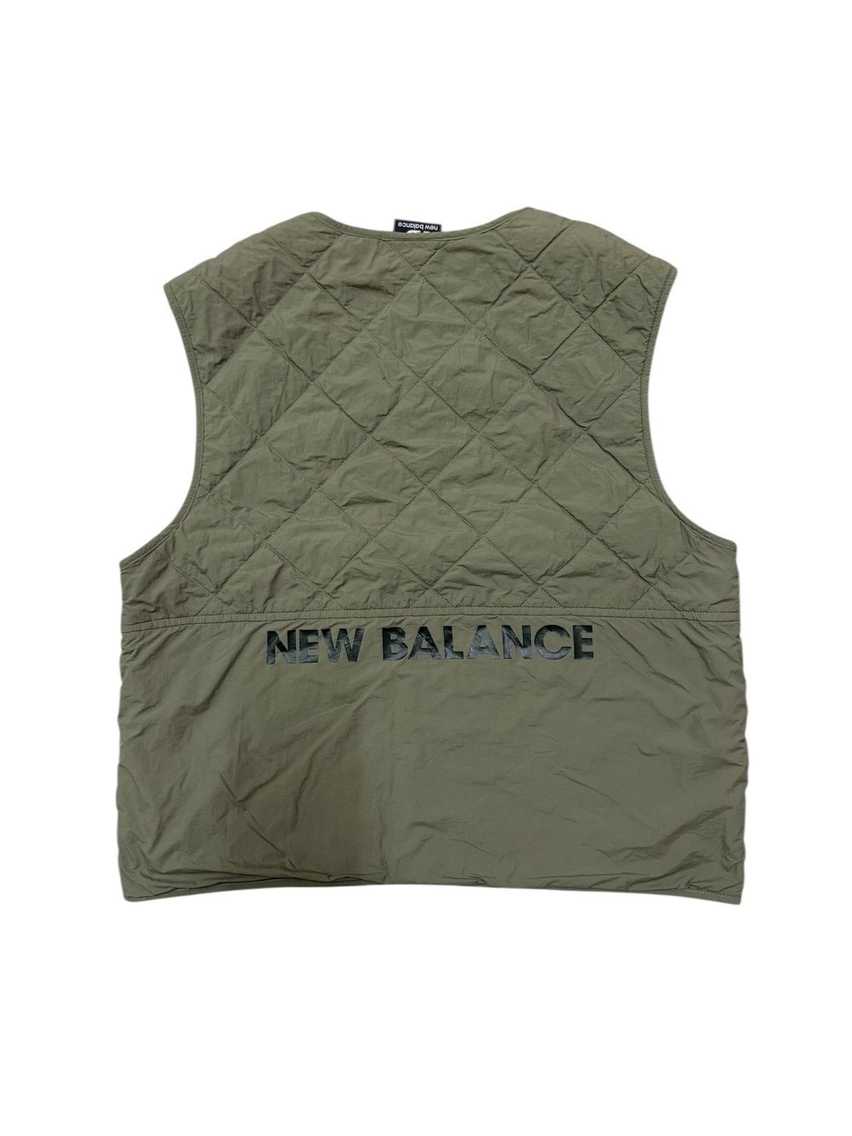 New Balance NEW BALANCE BACKHIT LOGO QUILTED SNAP BUTTON OLIVEGREEN VEST Size S / US 4 / IT 40 - 1 Thumbnail