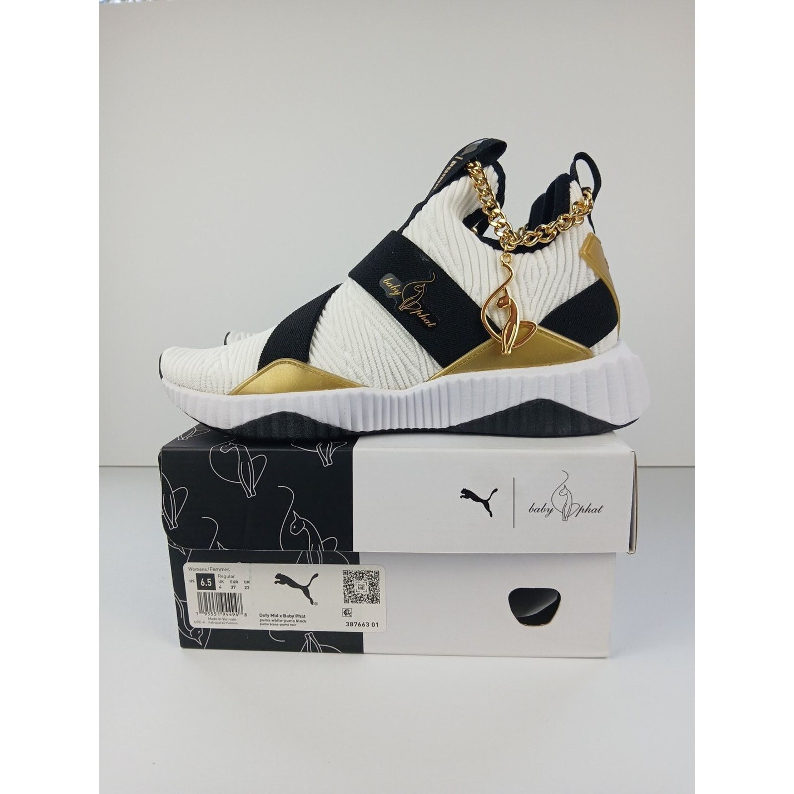 Puma Puma Baby Phat X Defy Mid Women Sz 6.5 White/Blk Shoes Size US 6.5 / IT 36.5 - 2 Thumbnail