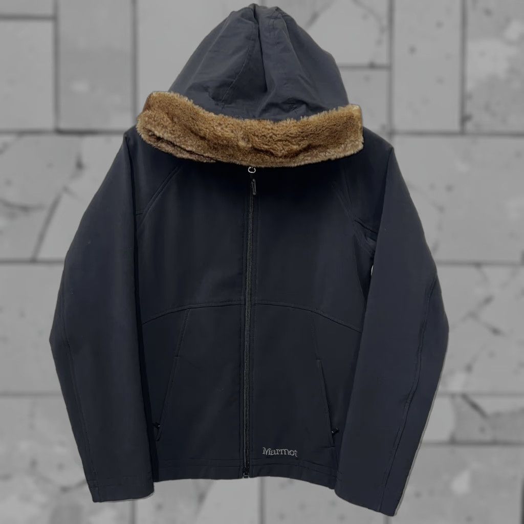 Marmot Marmot Jacket Womens Size M Hooded Fur Lined Fuex Black Polyester Basic Regular Style Features Size M / US 6-8 / IT 42-44 - 1 Thumbnail