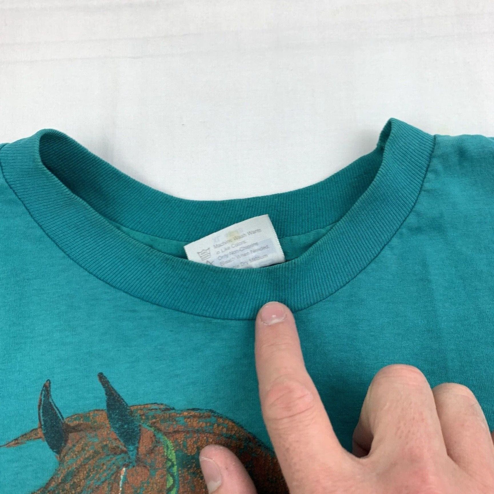 Hanes VINTAGE Hanes Shirt Men XL Blue Western 90s Outdoors Cowboy Animals Short Sleeve Crew Neck T-Shirt Size US XL / EU 56 / 4 - 5 Thumbnail