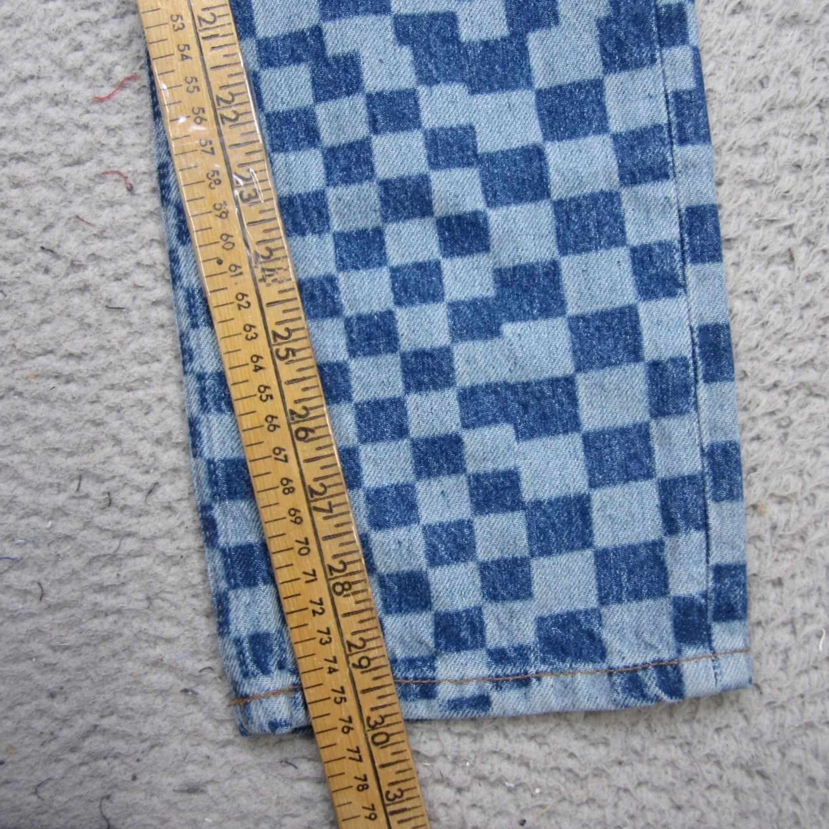 Reformation Reformation Jeans Womens 24 Blue Checkerboard High Rise Straight Denim Size 42" / US 20 - 7 Thumbnail
