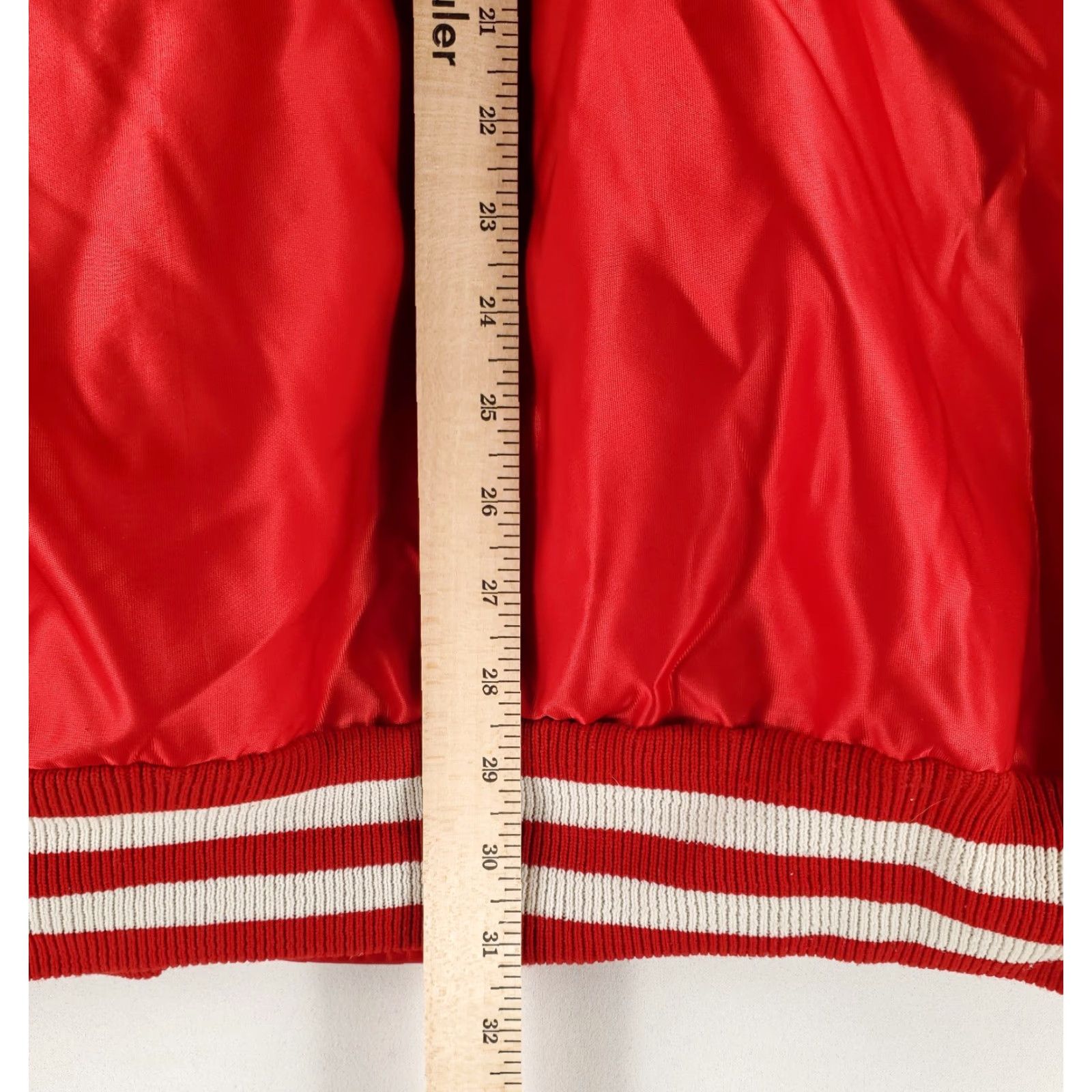 Vintage VINTAGE DeLong Nebraska Satin Bomber Jacket 4XL Red Mens 80s 90s Spellout Size US XXL / EU 58 / 5 - 7 Thumbnail