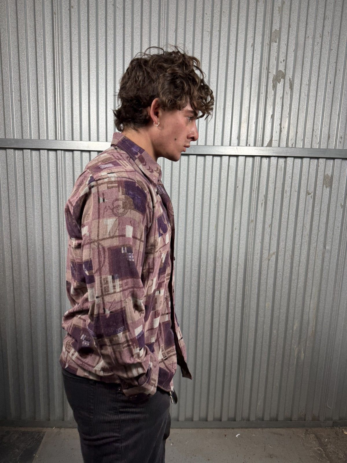 Other Vintage Western Button Up Cowboy Shirt Purple Patterned Size US L / EU 52-54 / 3 - 4 Thumbnail