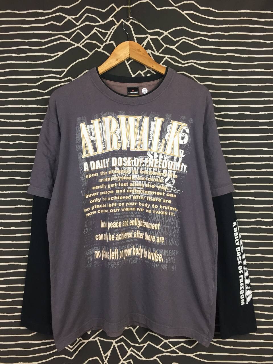 Airwalk × Vintage Vtg 00s Airwalk A Daily Dose Of Freedom Skate Tee Size US XL / EU 56 / 4 - 2 Thumbnail