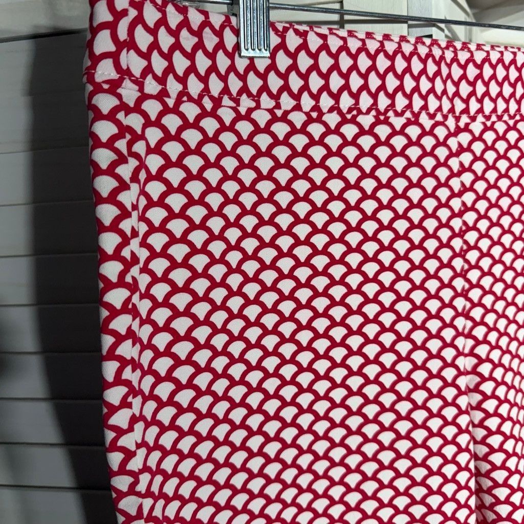 Talbots Talbots seashells pants read white pattern tapered 8 Size 30" / US 8 / IT 44 - 3 Thumbnail