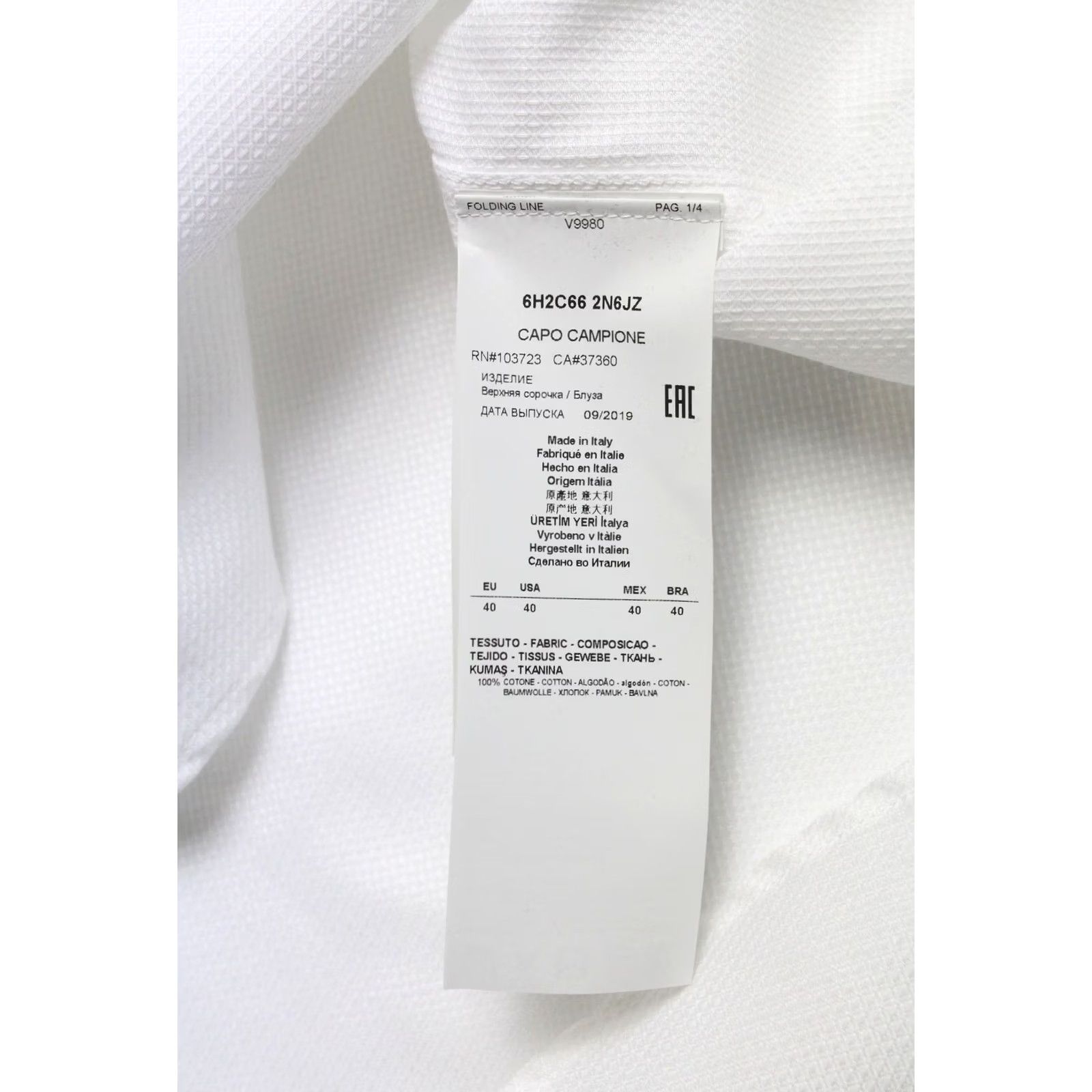 Emporio Armani EMPORIO ARMANI Shirt Women's EU 40 White Button-Up Collared Spread Collar Cotton Long Sleeve Casual Everyday Mens Womens Girls Boys Size S / US 4 / IT 40 - 7 Thumbnail