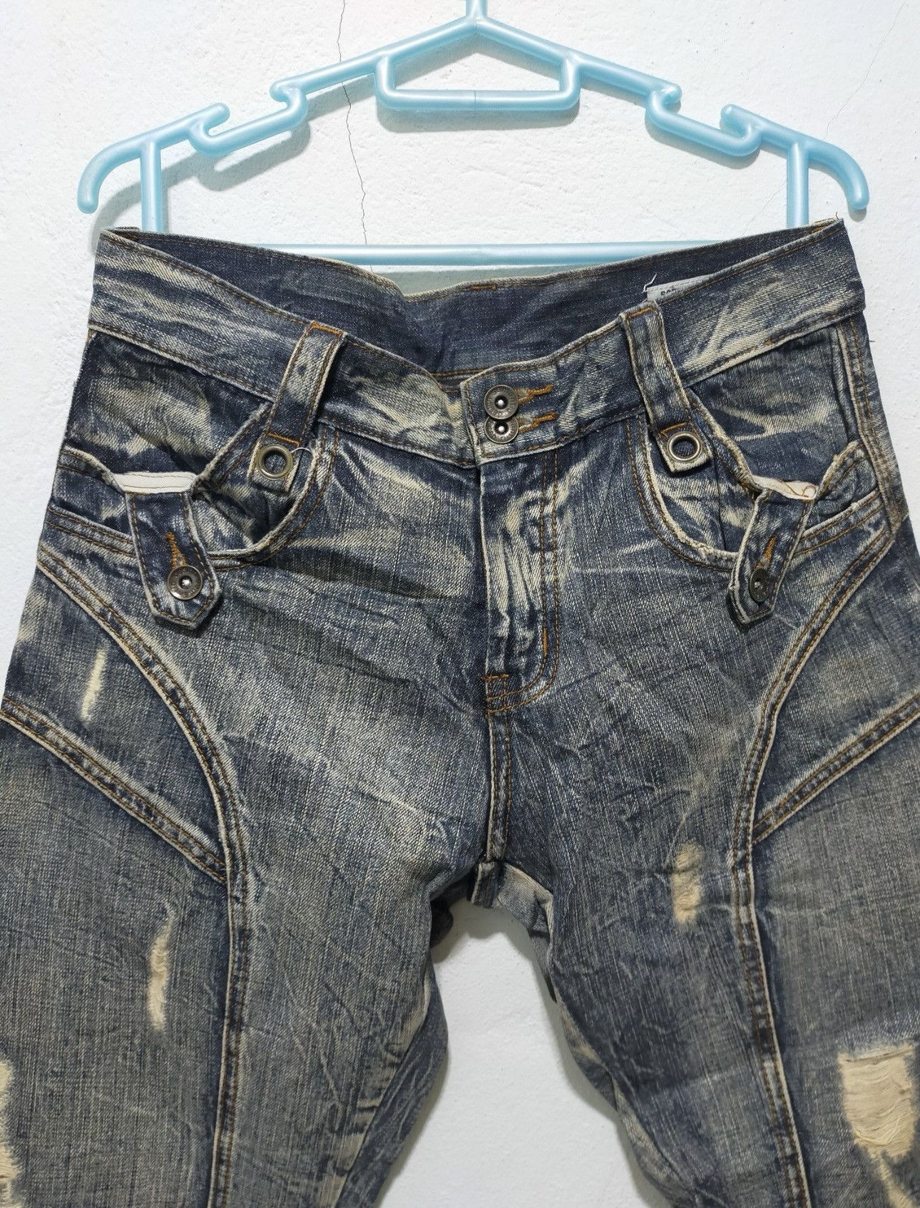 semanticdesign Semantic Design Flare Paneled Rider Distressed Archive Piece Size US 31 - 3 Thumbnail