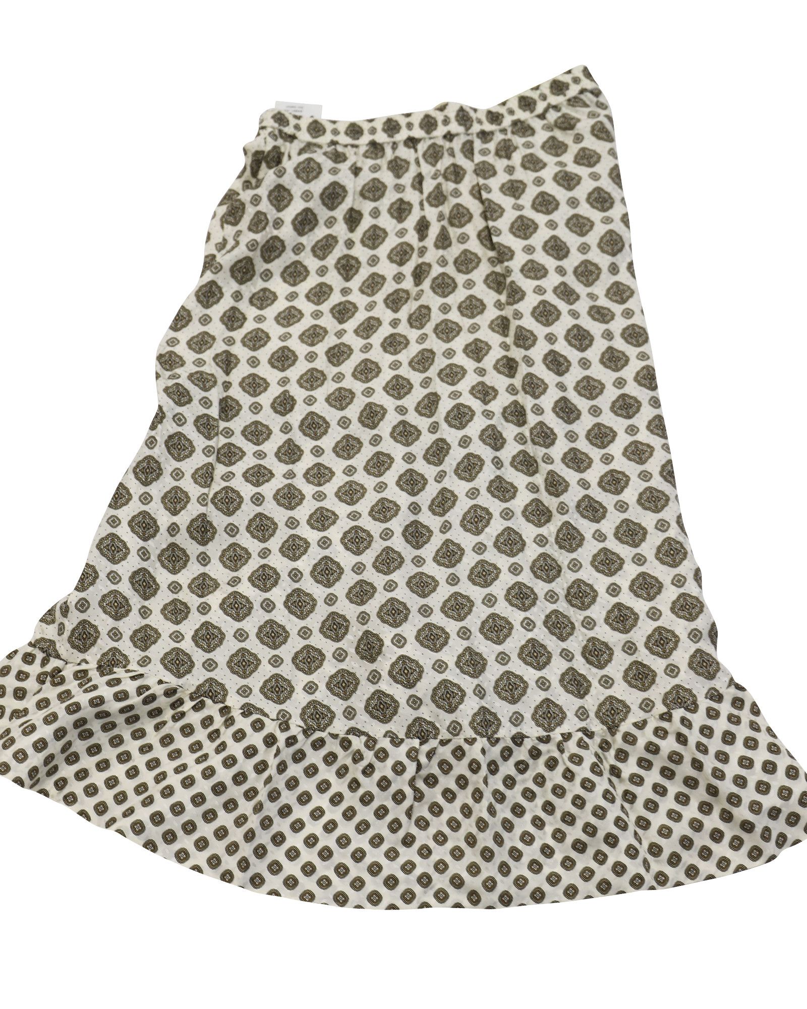 Michael Kors Michael Kors Asymmetrical Ruffled Jacquard Midi Skirt in Ivo Size 25" / US 0 / IT 36 - 1 Thumbnail