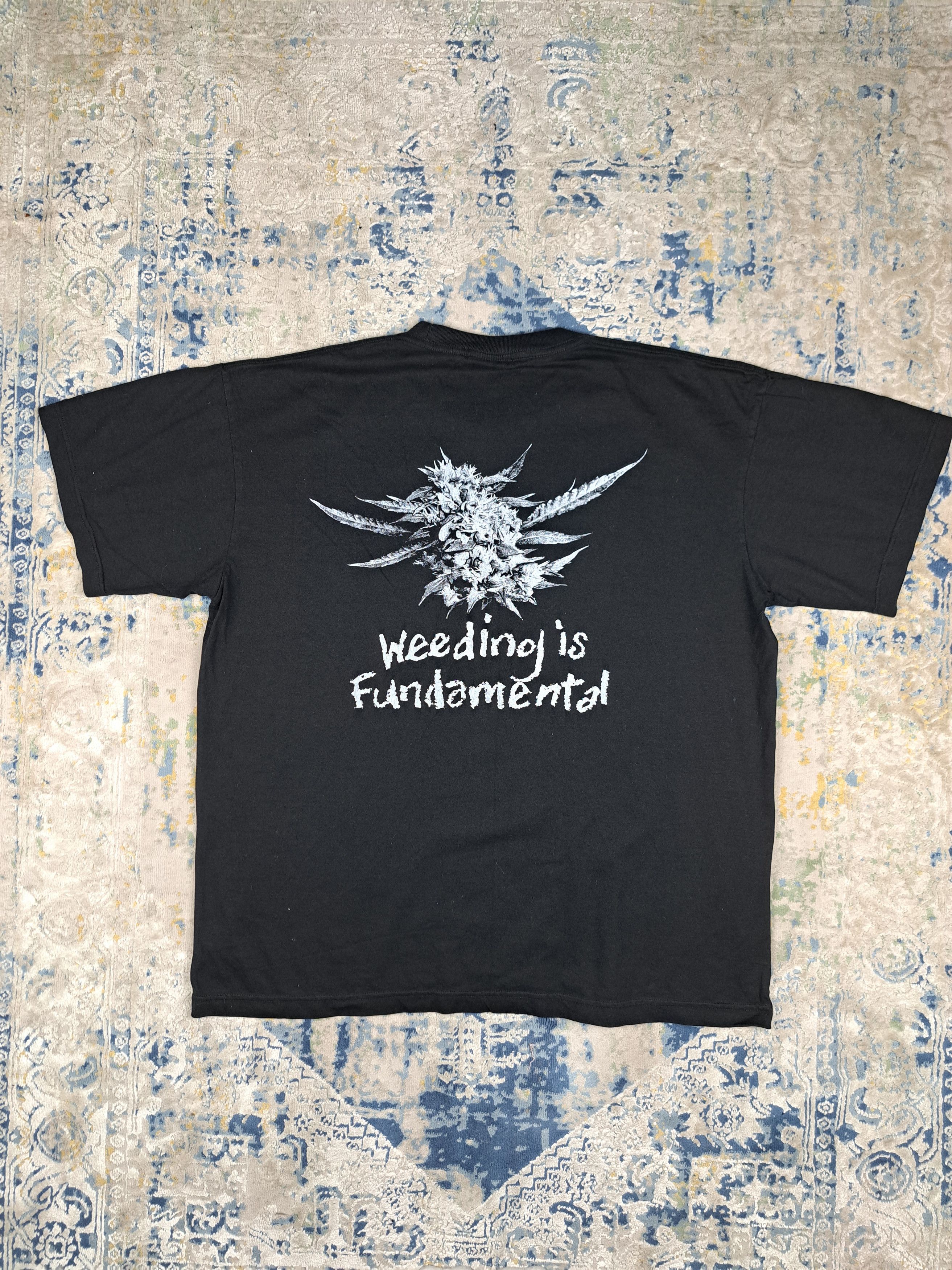 Vintage Vintage 90s Weeding is Fundamental Tee Marijuana Weed Pot Size US XL / EU 56 / 4 - 5 Thumbnail