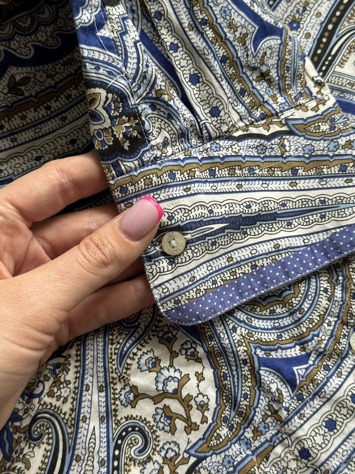 Designer × Etro Etro avant garde iconic graphic buttons up shirt blouse Size L / US 10 / IT 46 - 6 Thumbnail