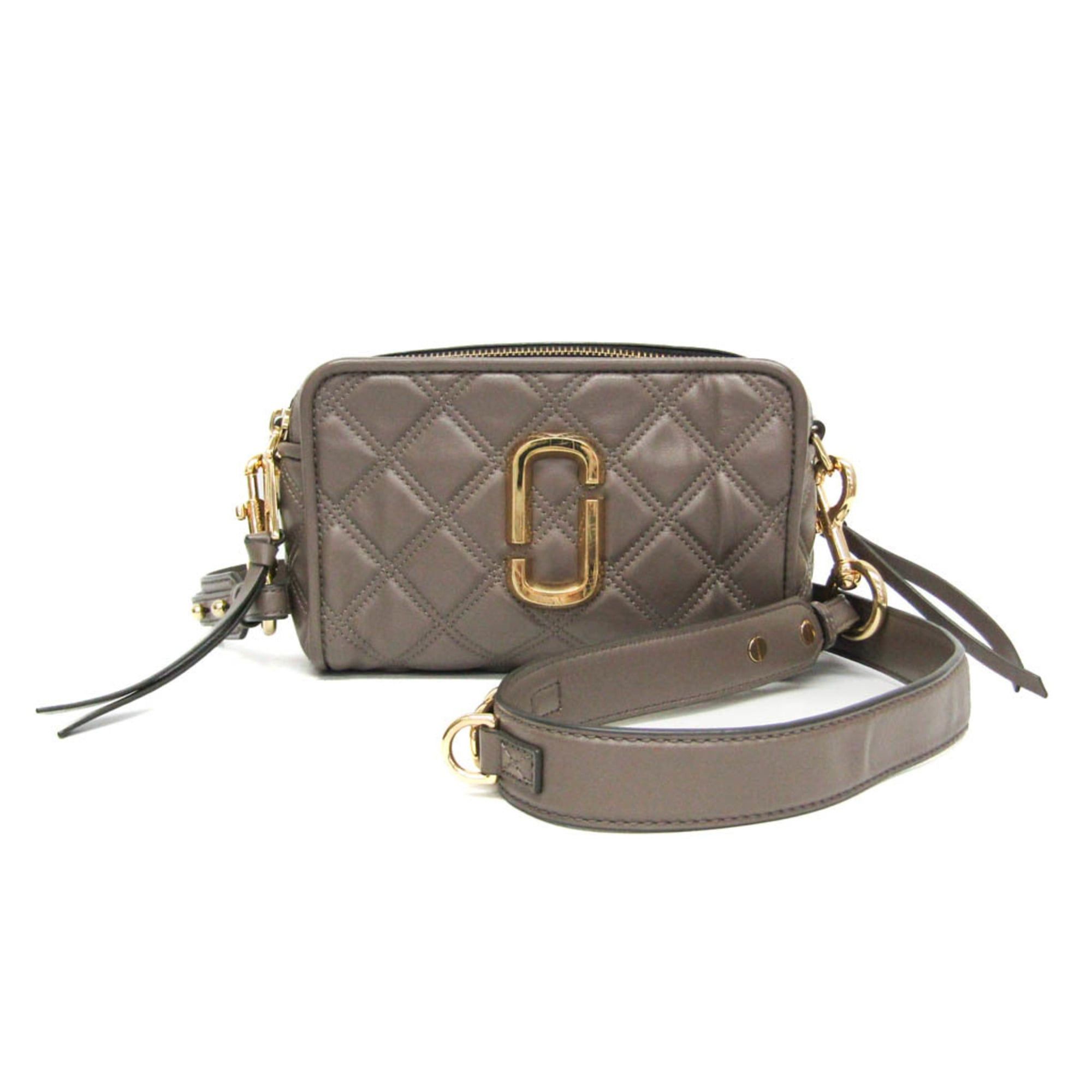 Marc Jacobs Marc Jacobs The Quilted Softshot M0015419 Women's Leather Shoulder Bag Gray Beige Size ONE SIZE - 1 Thumbnail