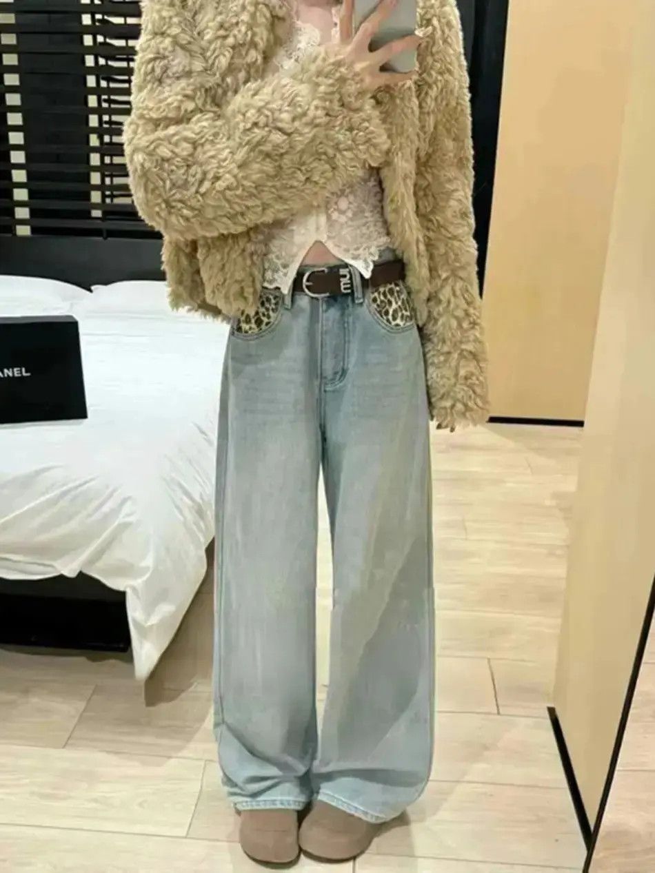 Japanese Brand Leopard pocket patchwork wide leg jeans Size US 32 / EU 48 - 5 Thumbnail
