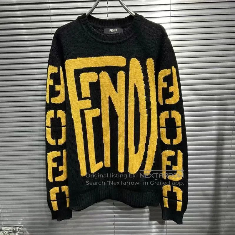 Fendi Fendi Black Wool Knit Sweater for Men . Size US M / EU 48-50 / 2 - 1 Thumbnail
