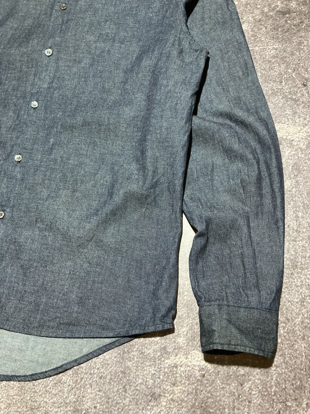 Helmut Lang Helmut Lang 1999 Men's Shirt L Blue Cotton Denim Parachute Size US L / EU 52-54 / 3 - 2 Thumbnail