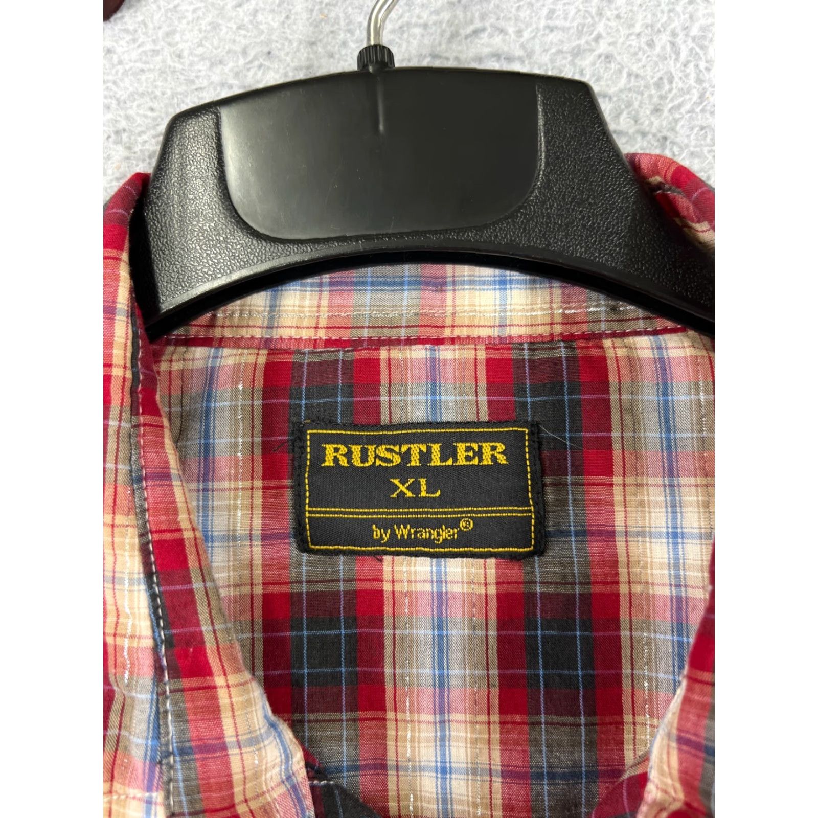 Vintage Rustler Mens Shirt L Red Plaid Western Button-Up Cowboy Pearl Snaps Casual 44 in Chest Pattern Plaid Space: Cowboy, Western, American Mens Size US L / EU 52-54 / 3 - 3 Thumbnail