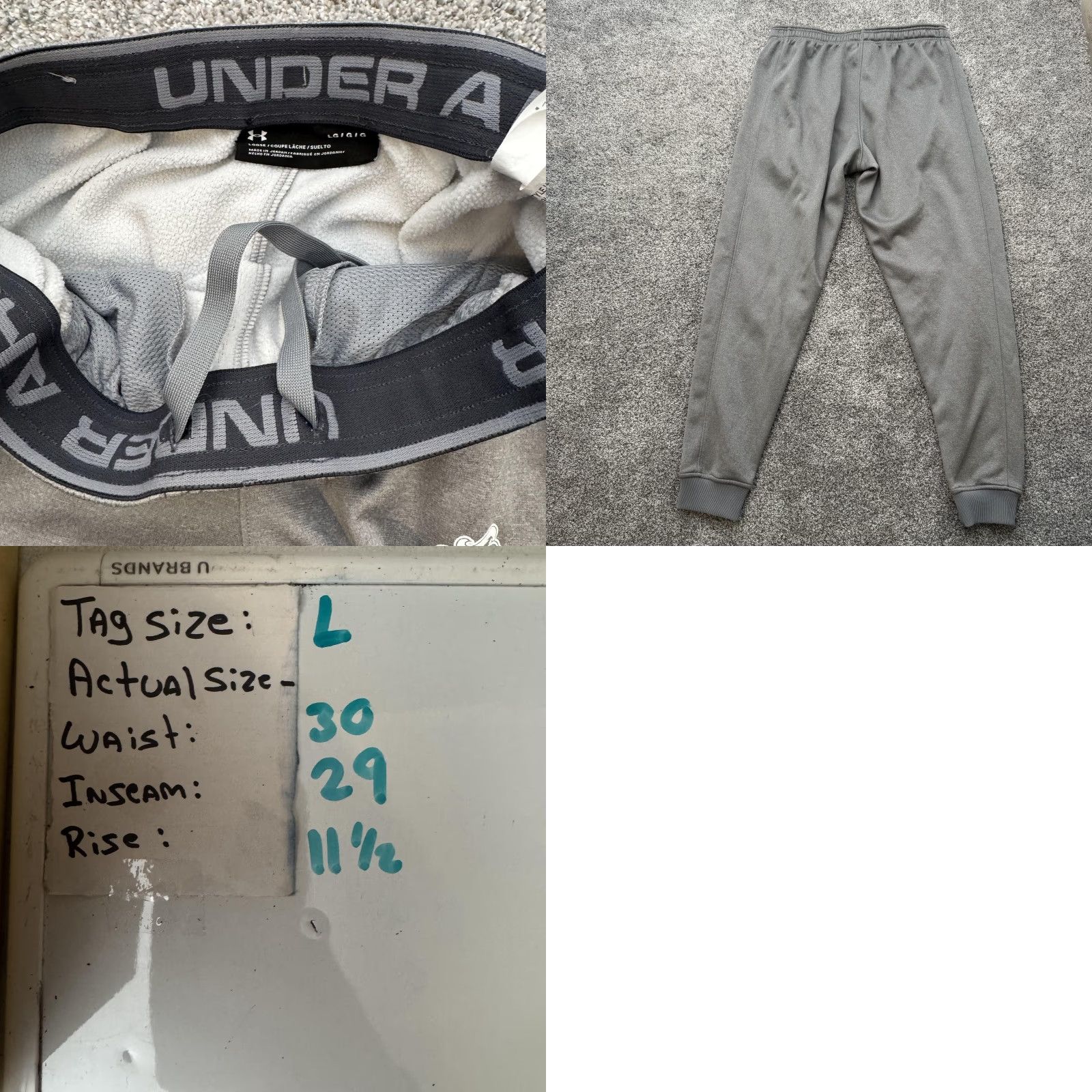 Under Armour Under Armour Sweatpants Mens Large Gray Athletic Joggers 1847 Knight Logo Drawstring Pants Regular XS? Size US 33 - 9 Thumbnail