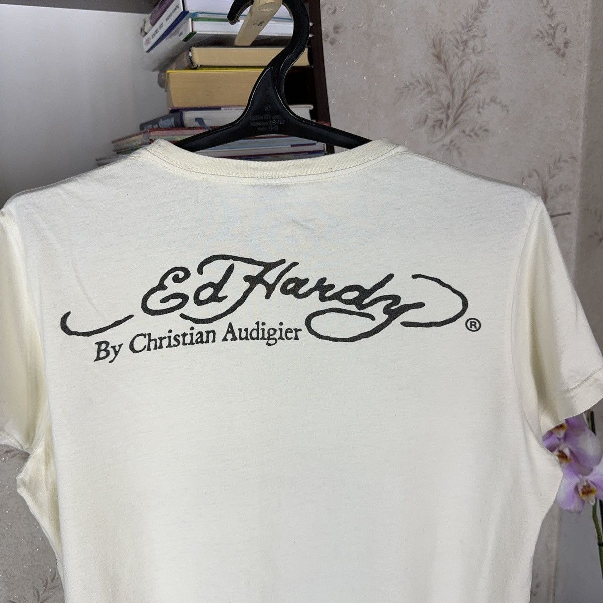 Christian Audigier × Ed Hardy × Vintage Vintage Ed Hardy T shirt by Chirstian Audiger Beige Love Kil Size US M / EU 48-50 / 2 - 16 Thumbnail