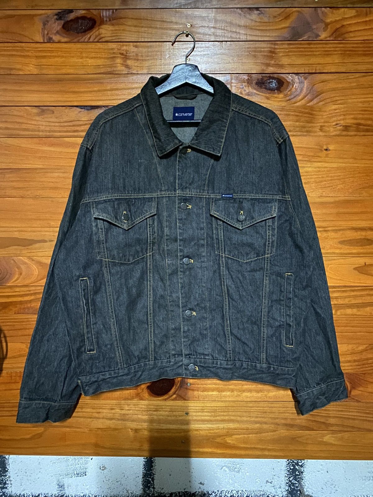 Converse Converse Denim Trucker Jacket | Vintage Indigo Jean Jacket Size US XXL / EU 58 / 5 - 3 Thumbnail