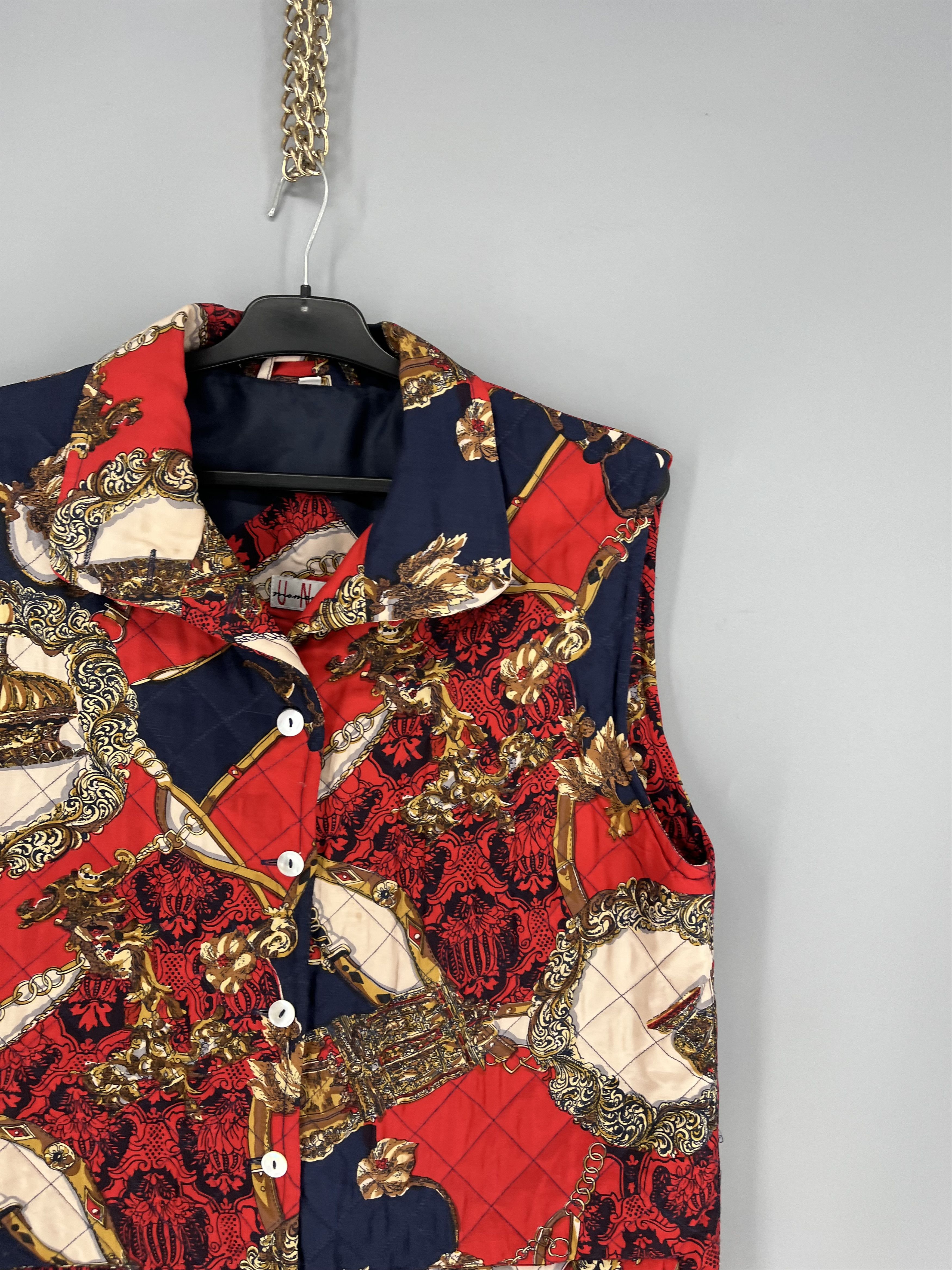 Vintage Vintage U No Quilted Baroque Print Vest Waistcoat Size 40 Size M / US 6-8 / IT 42-44 - 6 Thumbnail