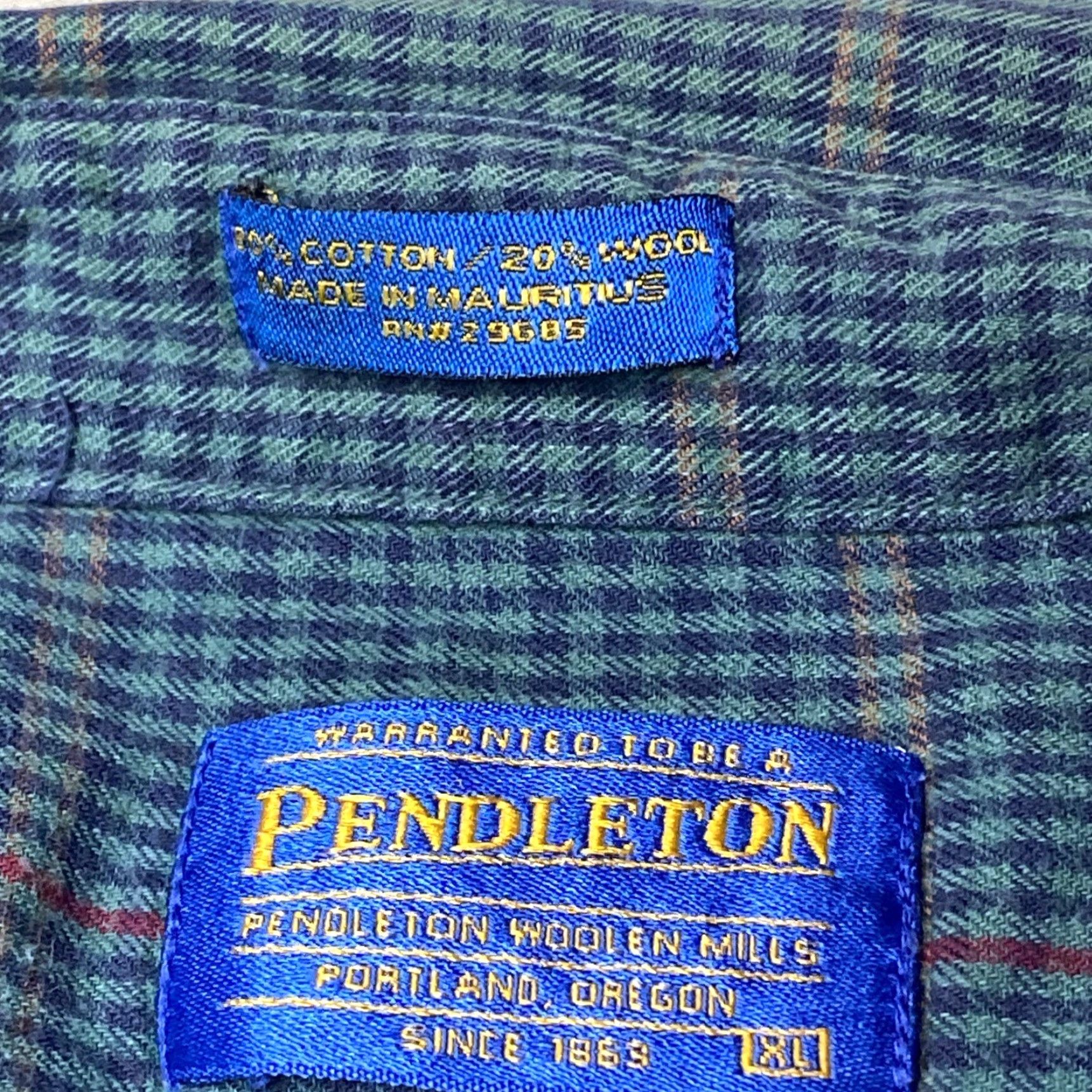 Pendleton Pendleton Shirt Men XL Blue Plaid Wool Blend Button-Up Long Sleeve Size US XL / EU 56 / 4 - 4 Thumbnail