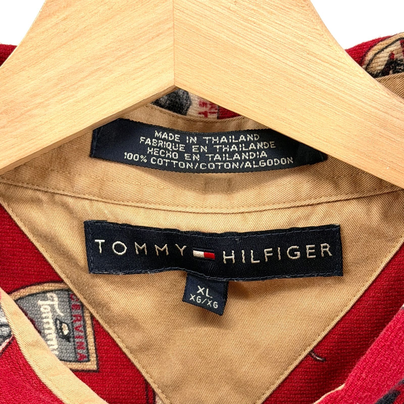 Tommy Hilfiger Vintage 90s Red 100% Cotton AOP Ski Icons Button Down Shirt Size US XL / EU 56 / 4 - 8 Thumbnail