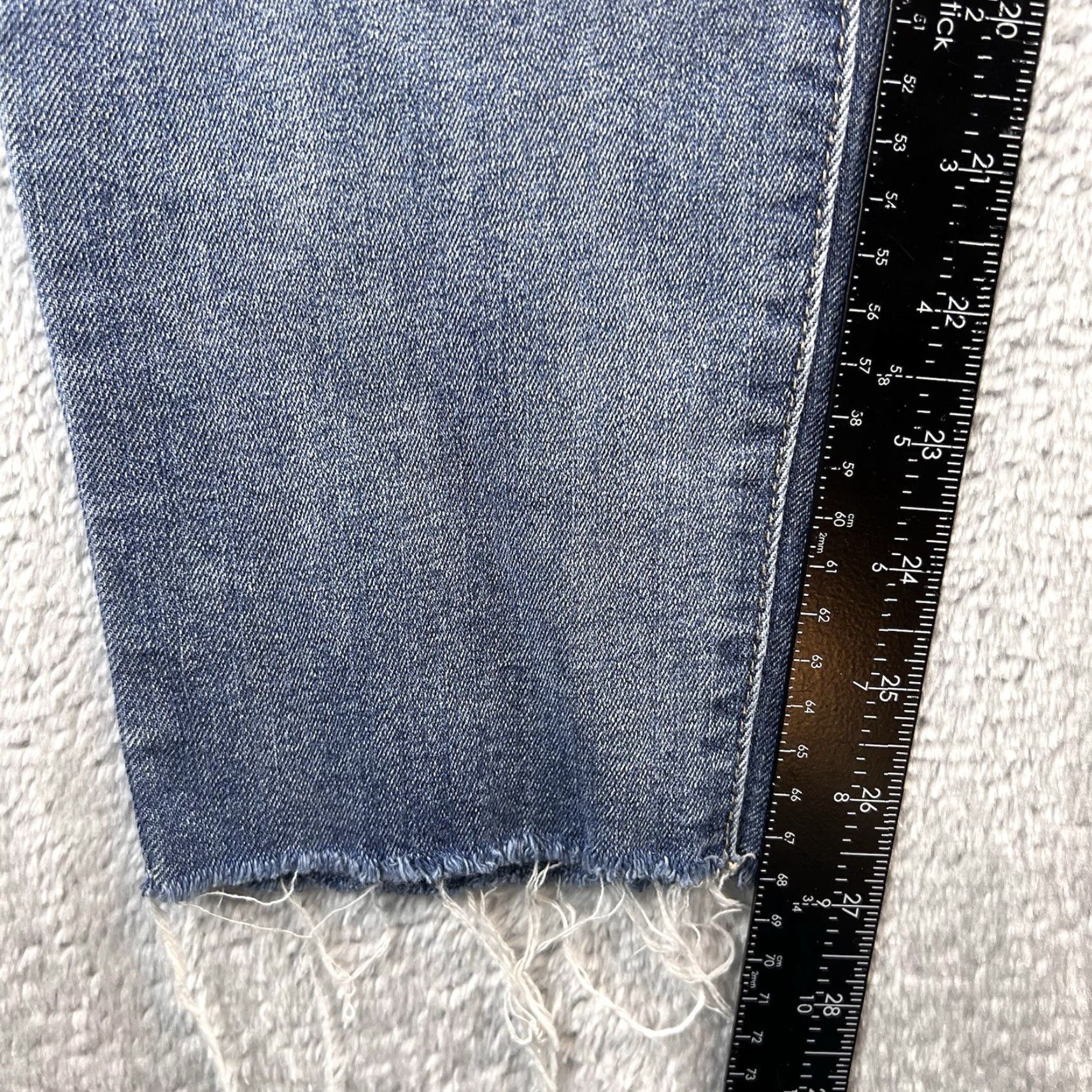 Vintage Democracy Jeans Womens 14 Skinny Jeans Distressed Denim Blue 32x27 Mid Rise Raw Hem Pockets - Regular Women Size 36" / US 14 / IT 50 - 4 Thumbnail