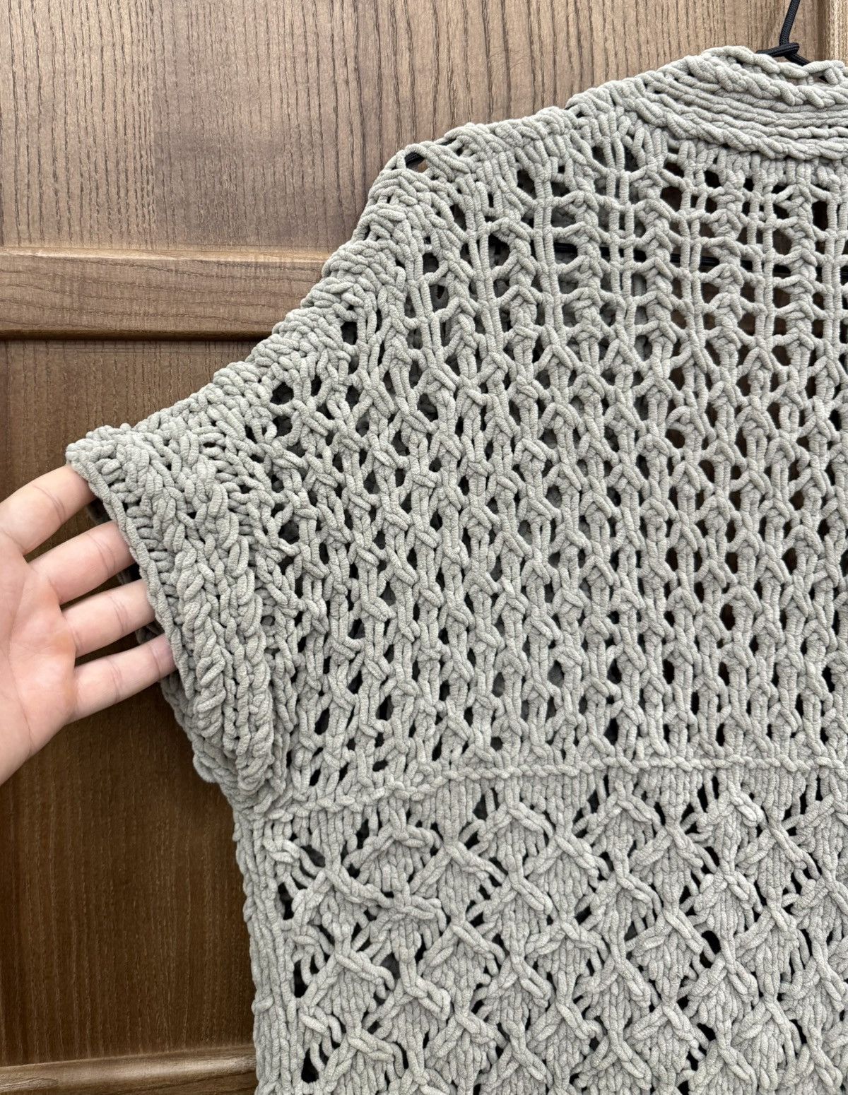 Iris von Arnim Iris Von Arnim Gray Cable Knit Cardigan Short Sleeve Sweater Size M / US 6-8 / IT 42-44 - 9 Thumbnail