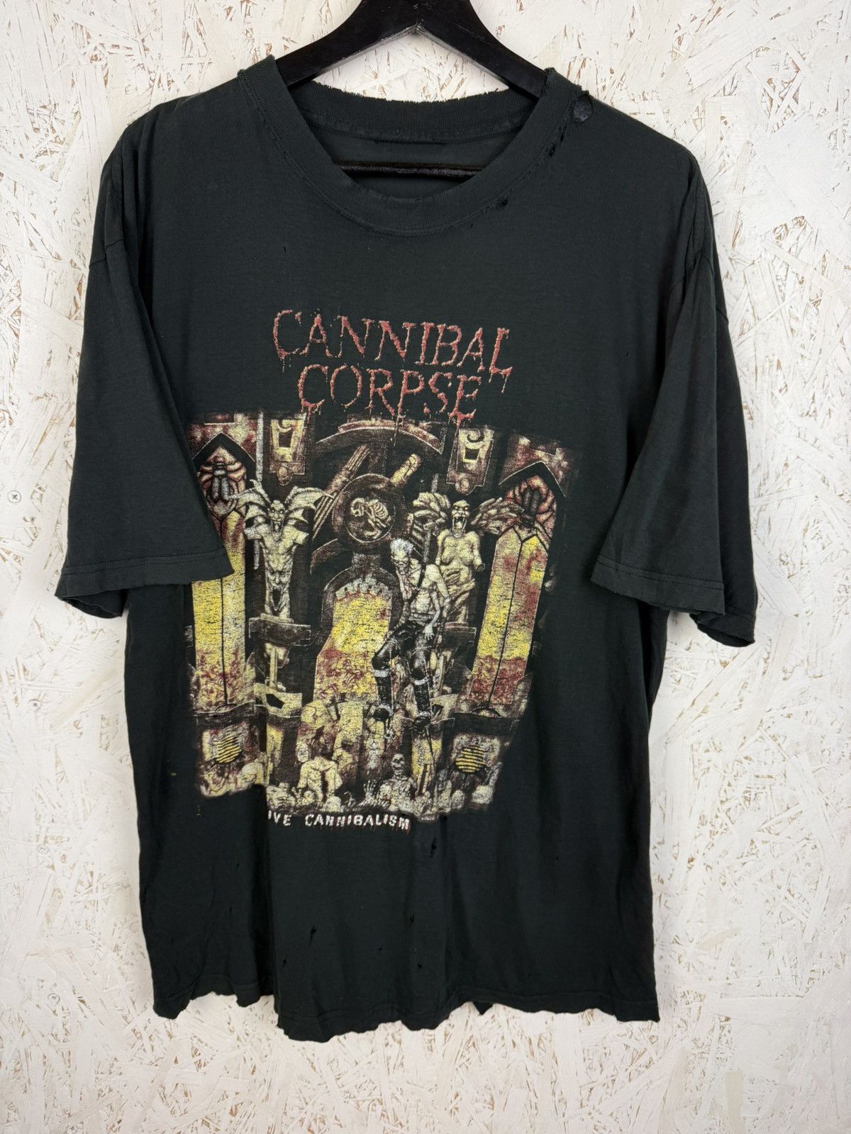 Band Tees Vintage Cannibal Corpse Live Cannibalism Distressed T-Shirt Size US L / EU 52-54 / 3 - 1 Thumbnail