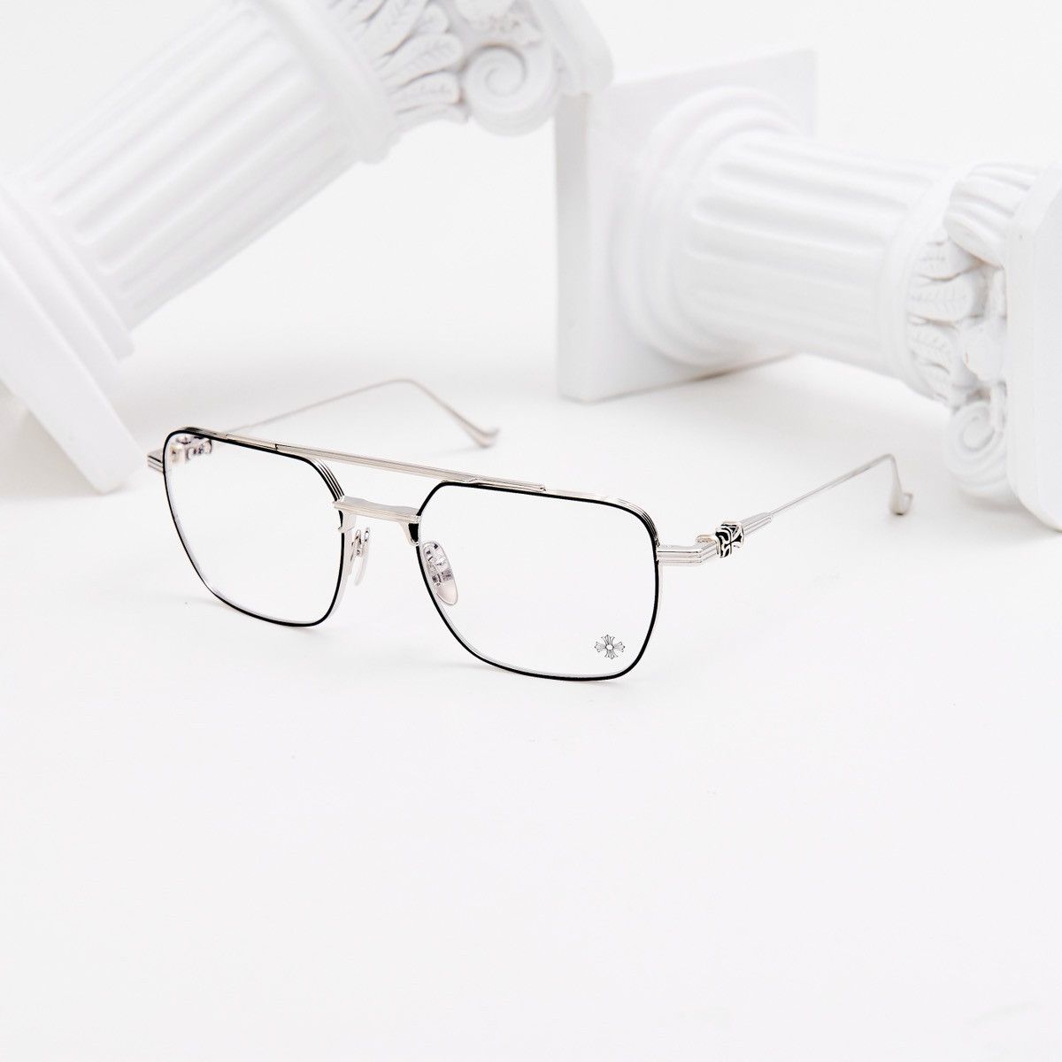 Chrome Hearts CHROME HEARTS MAGNUM II MATTE BLACK/SHINY SILVER GLASSES Size ONE SIZE - 1 Thumbnail
