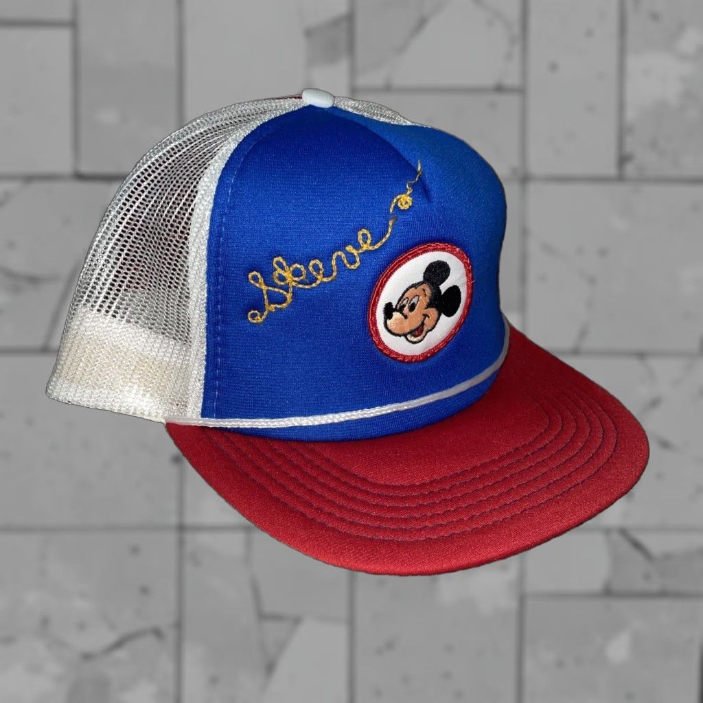 Disney VINTAGE Disney Snapback Hat One Size Blue Mens Size ONE SIZE - 1 Thumbnail