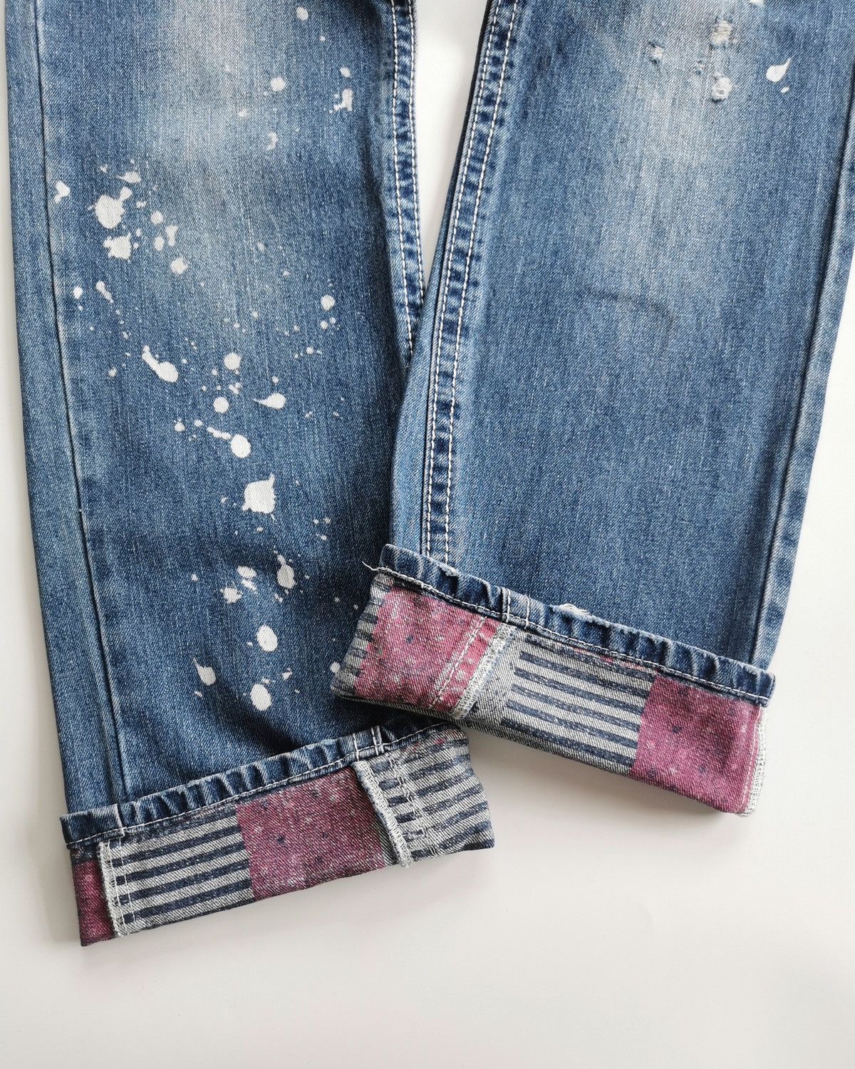 Japanese Brand Blue Moon Blue Printed Jeans Size US 31 - 7 Thumbnail