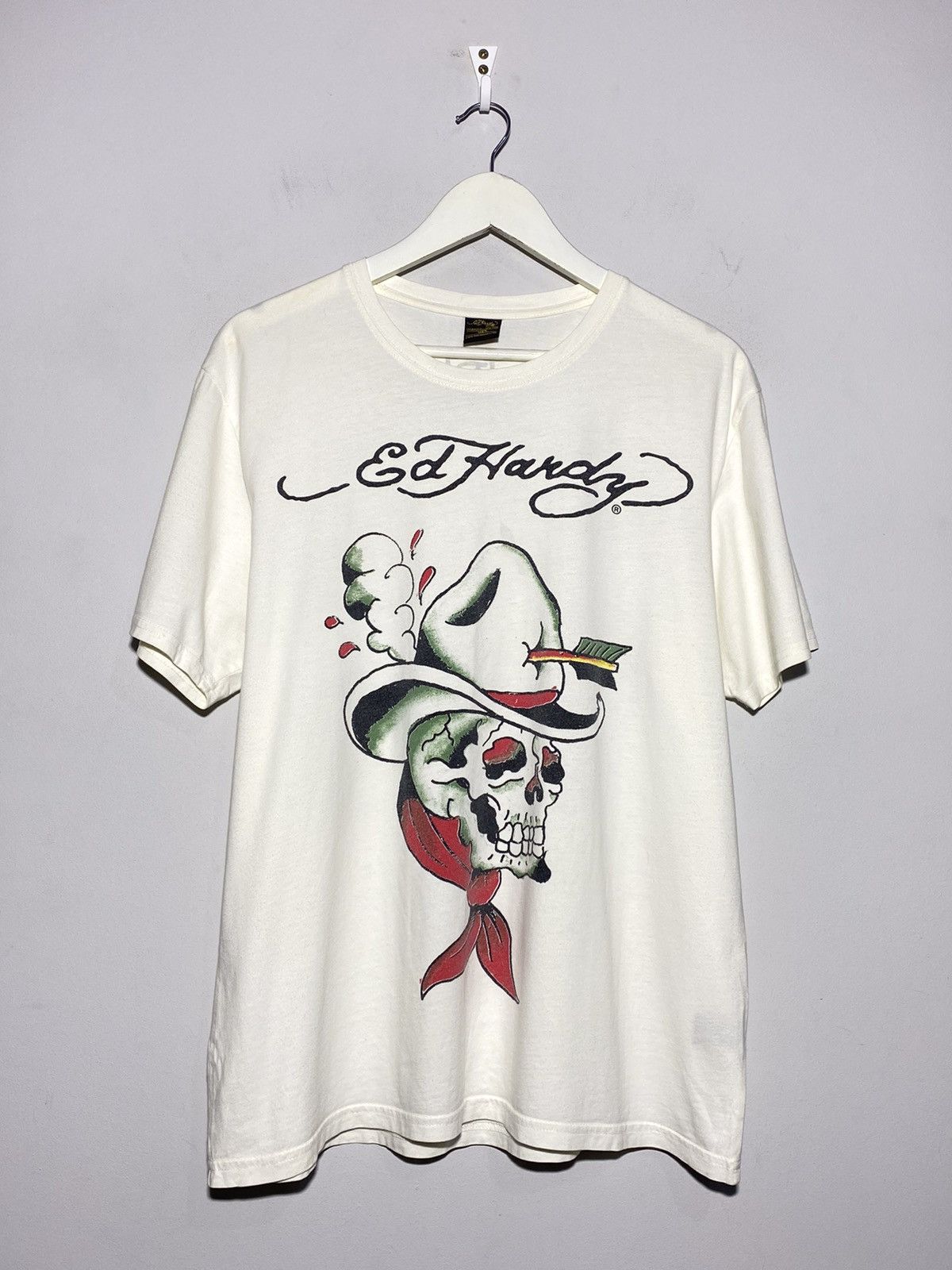Christian Audigier × Ed Hardy Ed Hardy y2k hype streetwear style white t-shirt Size US XL / EU 56 / 4 - 1 Thumbnail