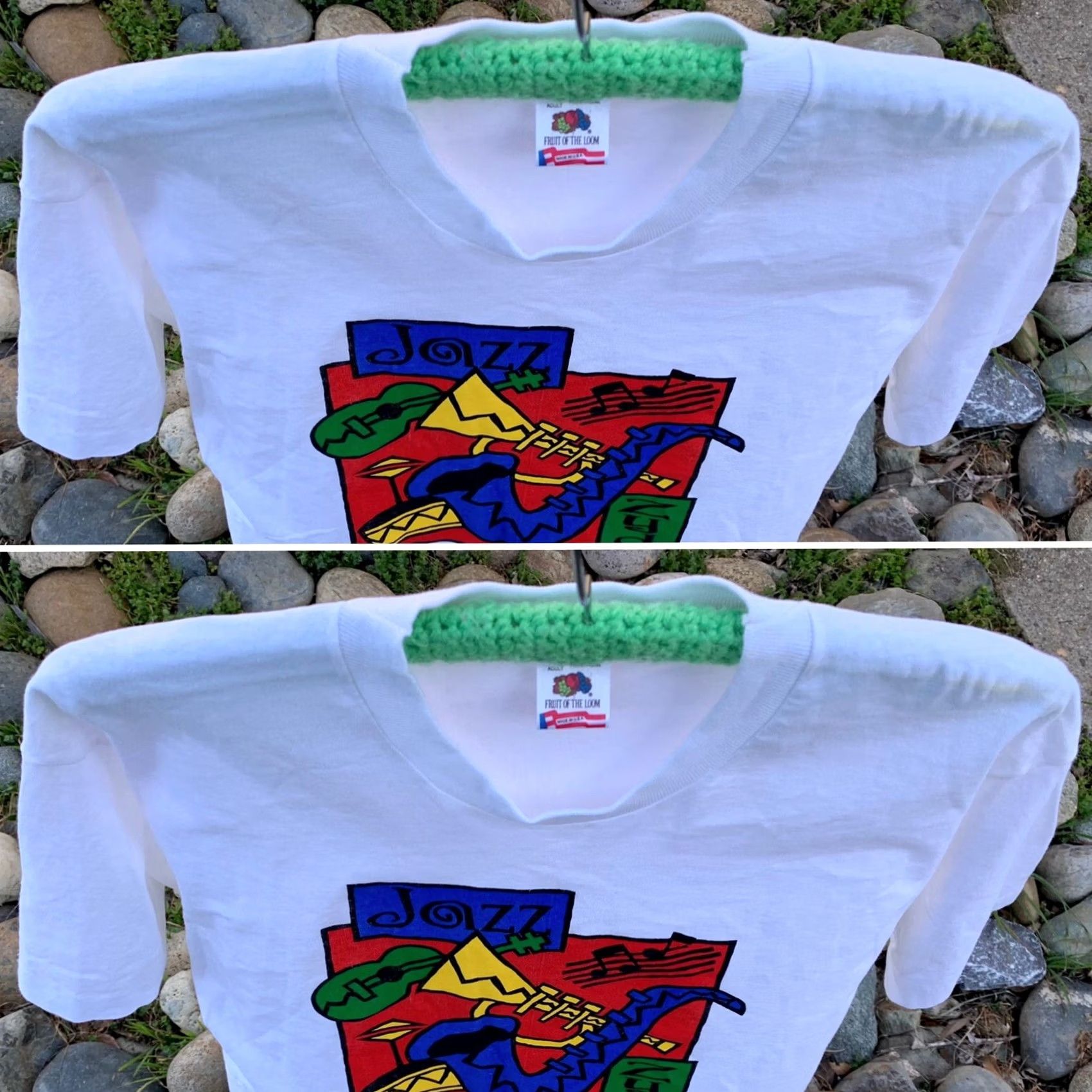 Fruit Of The Loom vintage New Orleans Jazz Zydeco t-shirt Out of Hand Graphics 1993 single stitch L White Cotton Men Graphic Tee Size US L / EU 52-54 / 3 - 4 Thumbnail