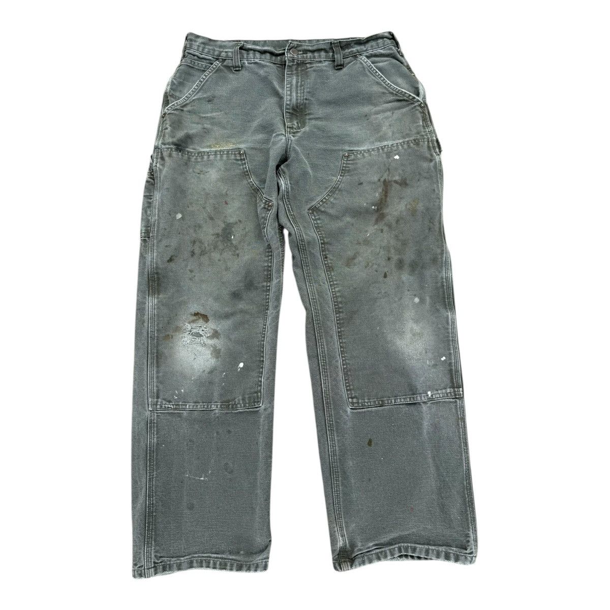 CarharttダブルニーグレーB136 GVL W33L32 Carharttダブルニーグレー