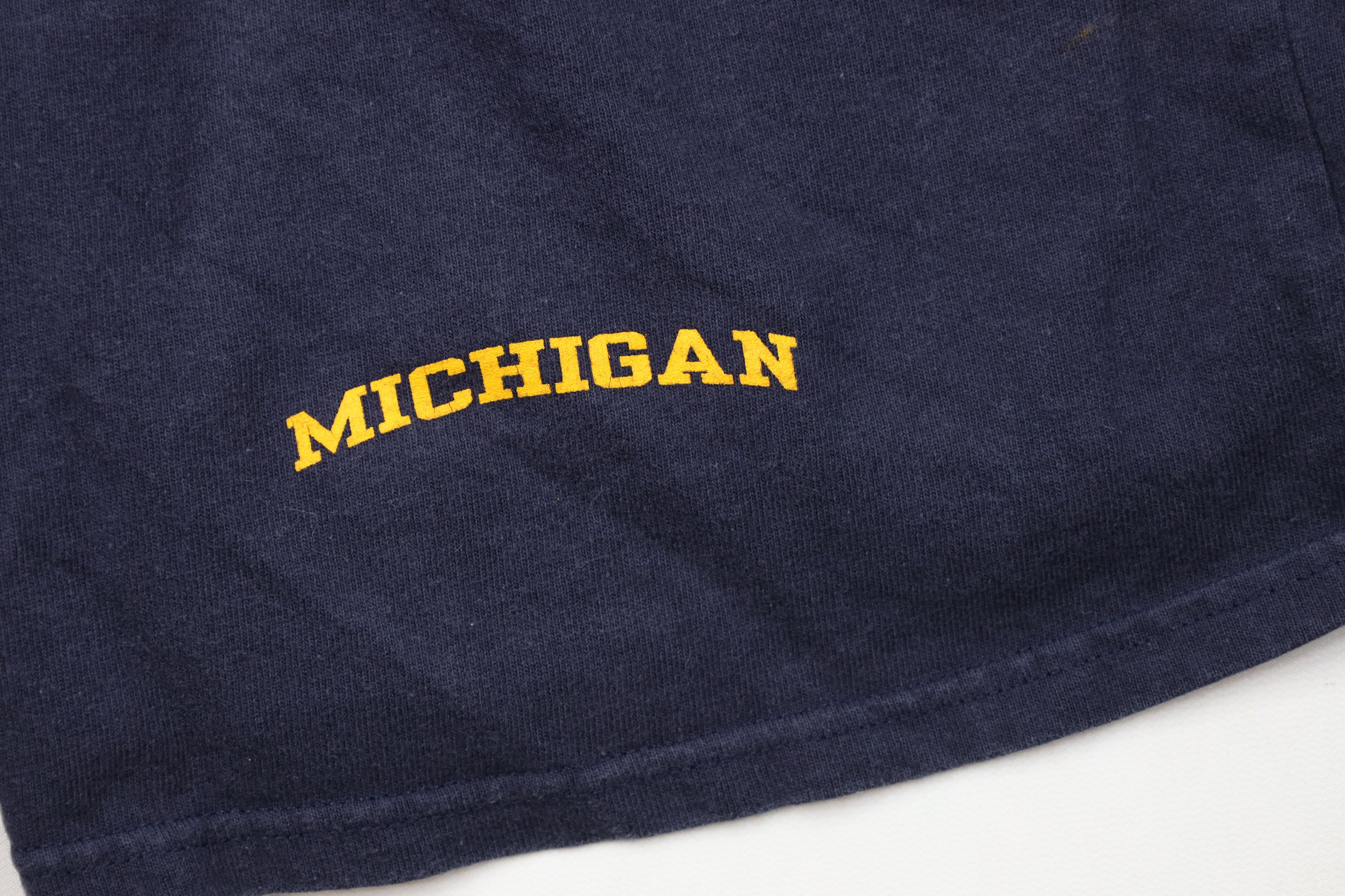 Vintage Vintage 90s University of Michigan Above Knee Shorts Blue Size US 36 / EU 52 - 5 Thumbnail