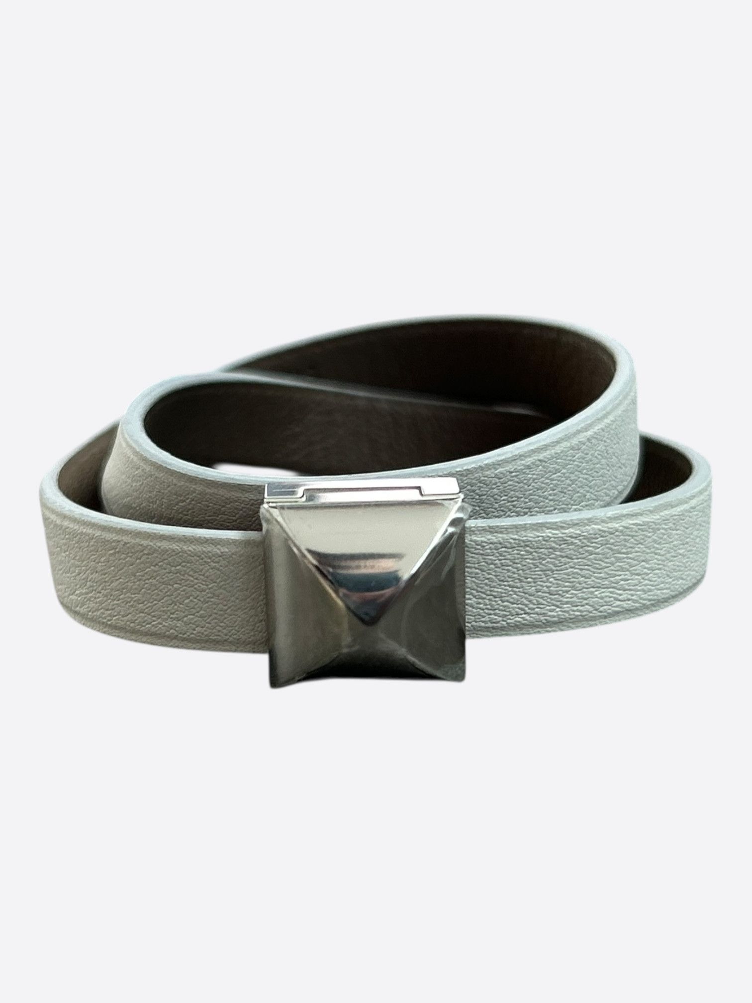 Hermes White Swift & Palladium Hardware Medor Double Tour Bracelet Size ONE SIZE - 1 Thumbnail