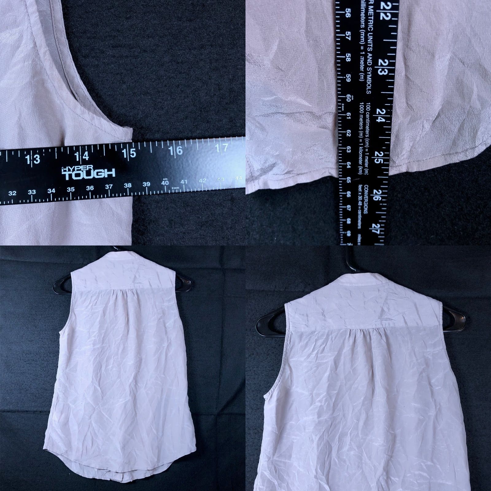 Banana Republic Banana Republic Womens Blouse Purple Button Down Sleeveless Tank 100% Silk 4 Size S / US 4 / IT 40 - 8 Thumbnail