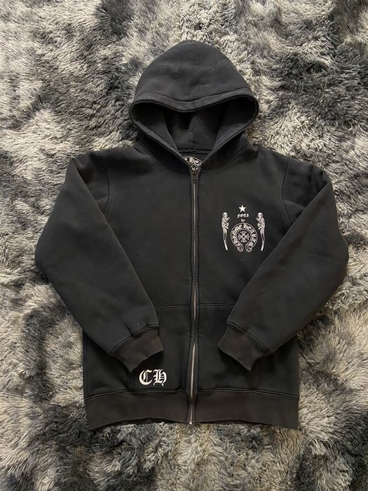 Chrome Hearts RARE Chrome Hearts Horseshoe Skeleton Foti Zip Up Hoodie ...